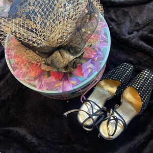 Black and Gold Polka Dot Heels